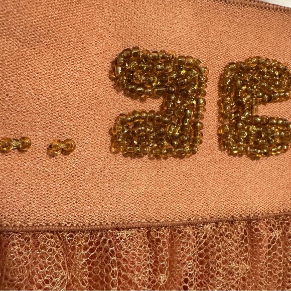 Elisabetta Franchi La Mia Bambina Rosa Se Vuoi Puoi Dobby Mesh Skirt Women’s XS - Picture 4 of 12